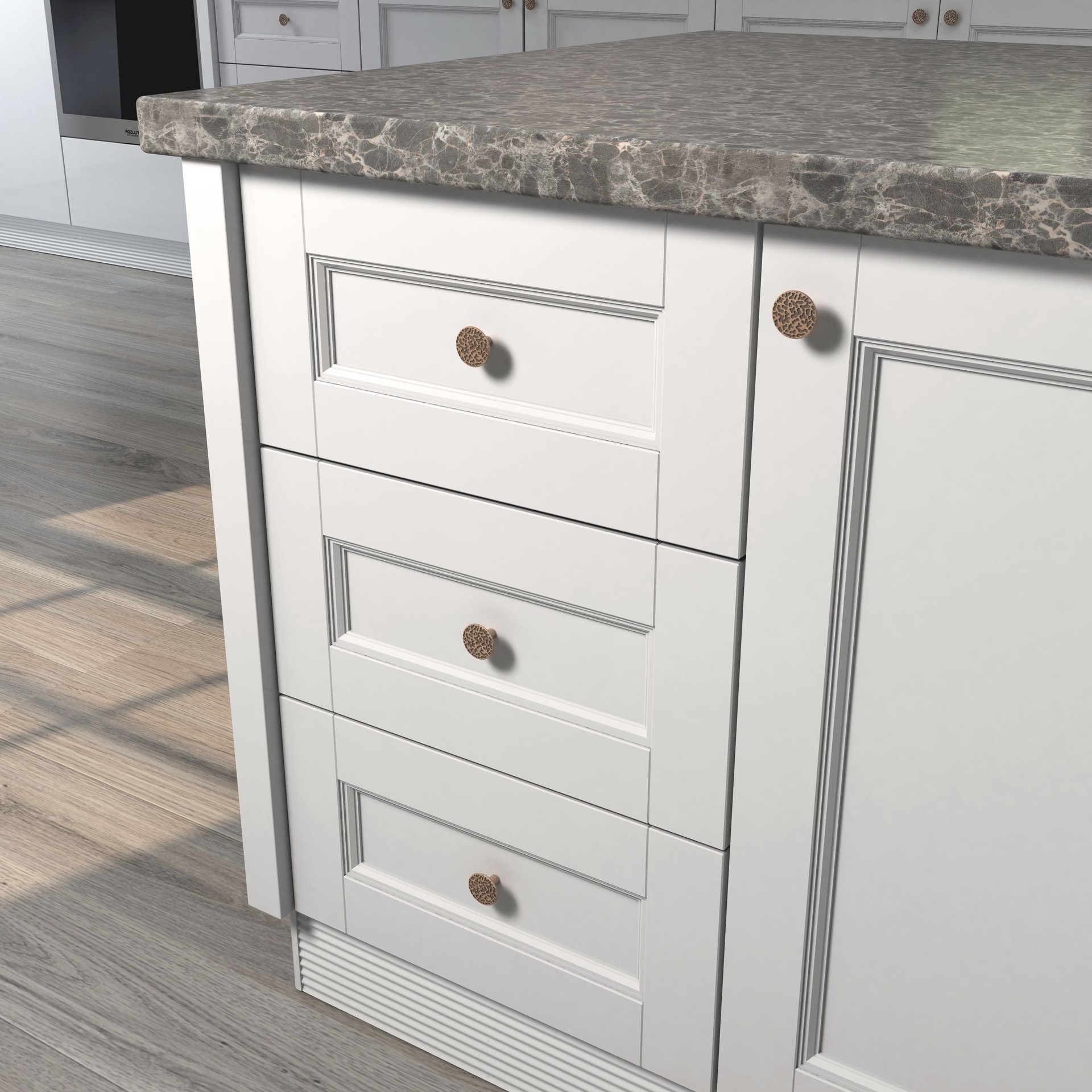 slide 6 of 6, allen + roth 1-1/10-in Aged Copper Round Traditional Cabinet Knob, 1 ct