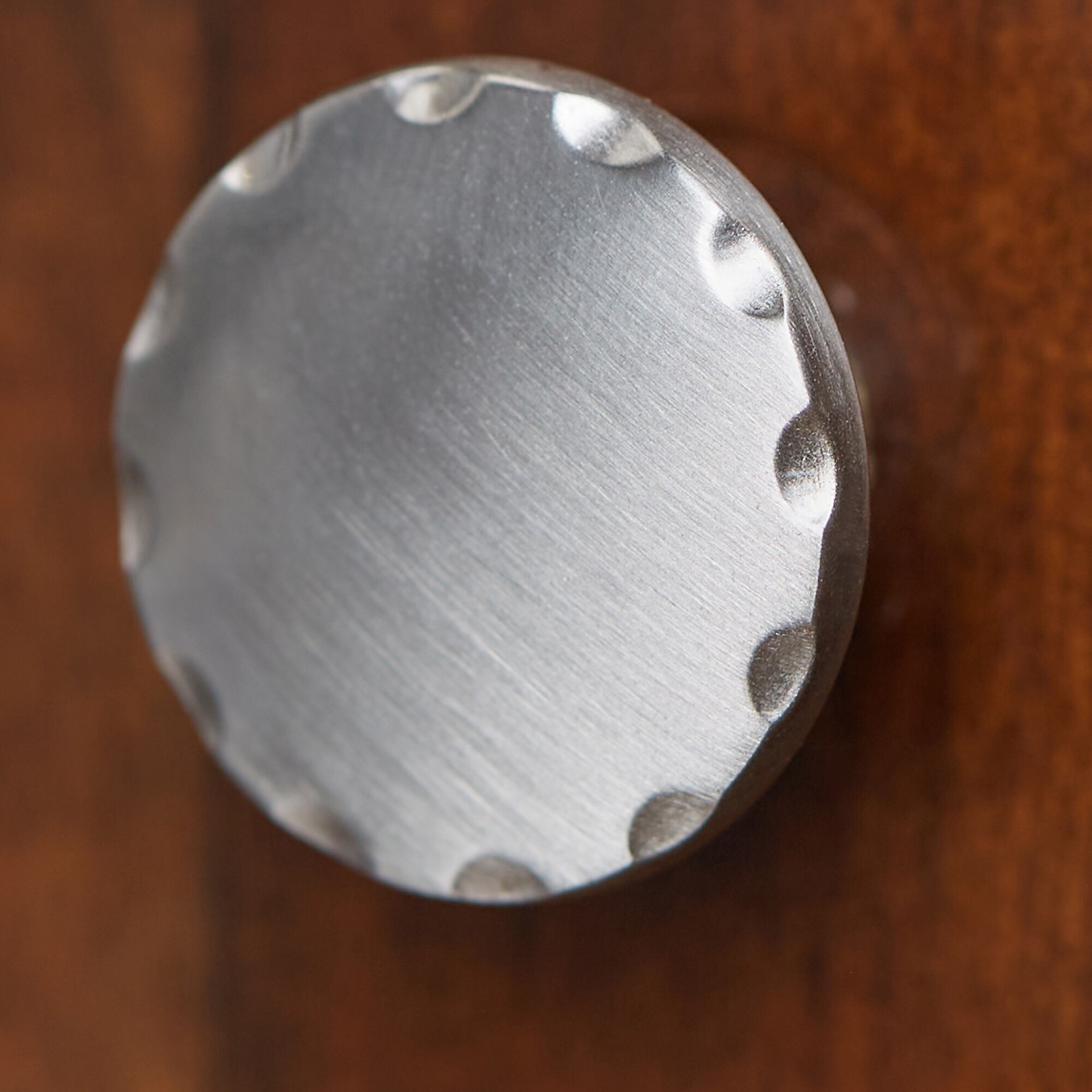 slide 3 of 6, allen + roth 1-1/10-in Satin nickel Round Transitional Cabinet Knob, 1 ct