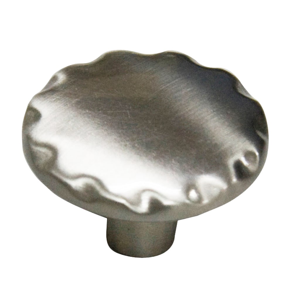 slide 1 of 6, allen + roth 1-1/10-in Satin nickel Round Transitional Cabinet Knob, 1 ct