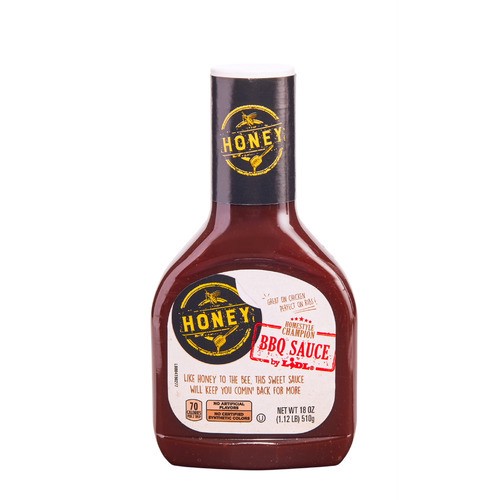 slide 1 of 1, BBQ sauce, honey, 18 oz