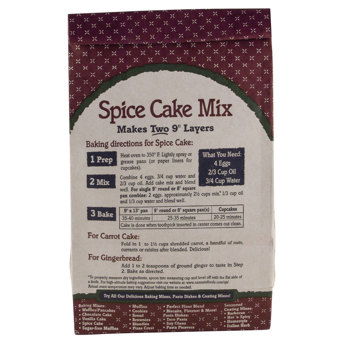 slide 4 of 5, Namaste Foods Gluten Free Spice Cake Mix, 26 oz