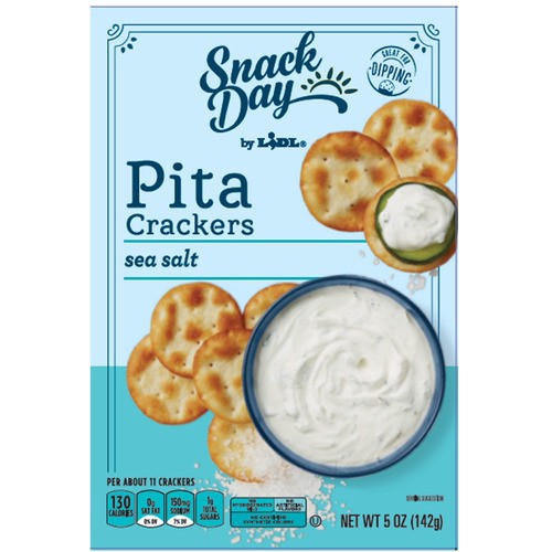 slide 1 of 1, Snack Day pita crackers, sea salt, 5 oz