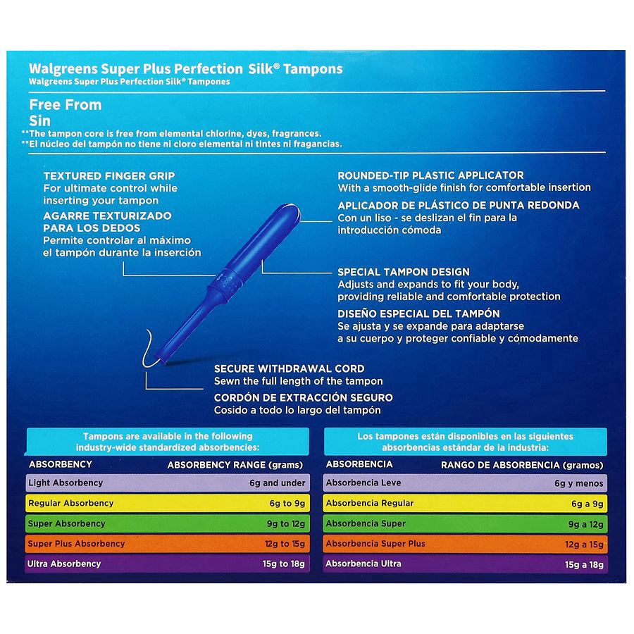 slide 4 of 4, Walgreens Perfection Silk Tampons Super Plus Unscented, 36 ct