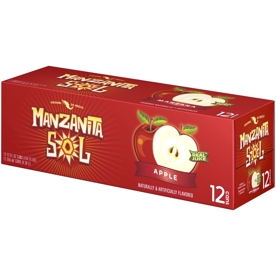 slide 4 of 4, Manzanita Sol Apple Soda 12 ea, 12 ct