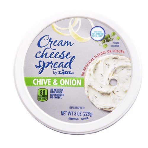 slide 1 of 1, Lidl chive and onion cream cheese spread, 8 oz