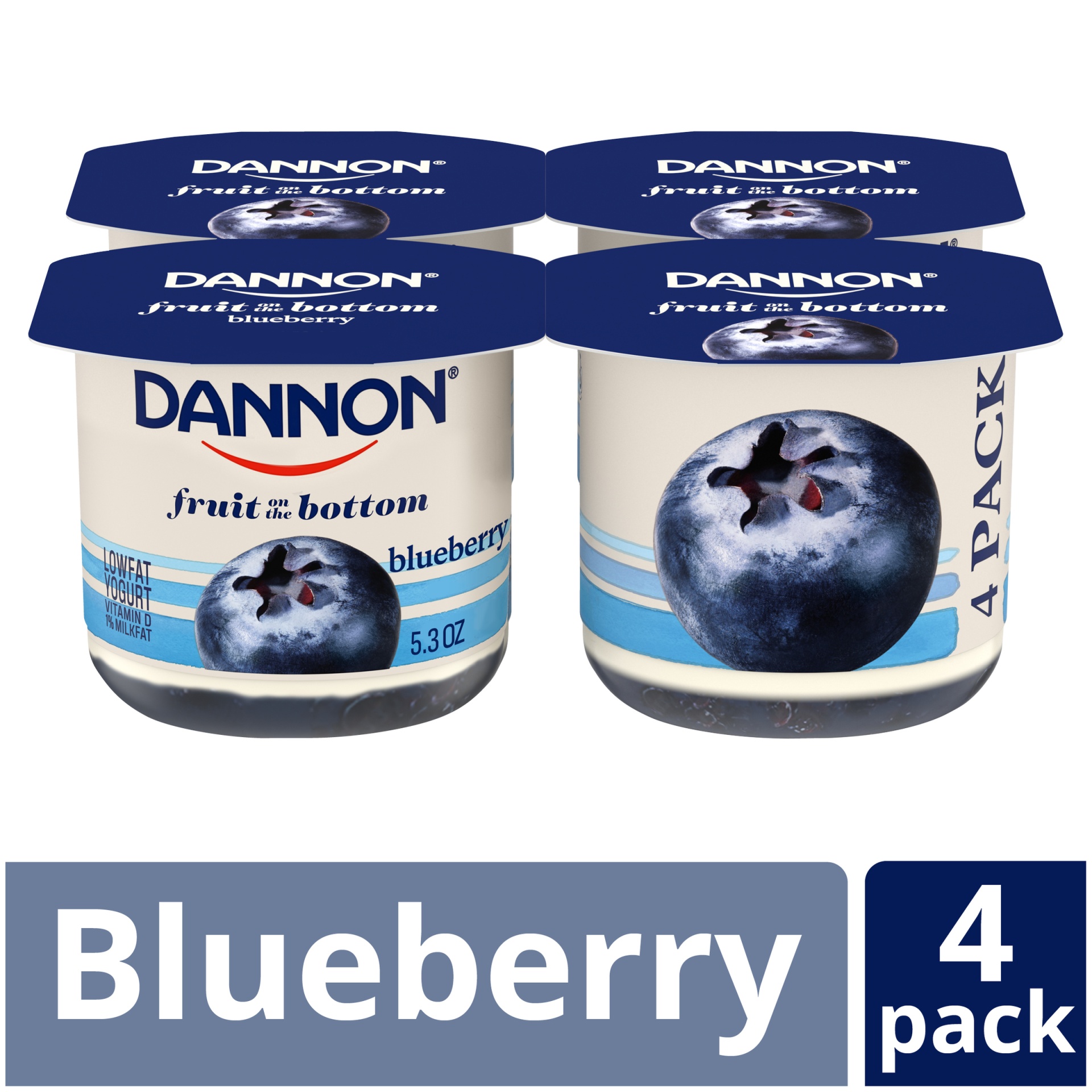 slide 1 of 7, Dannon Fruit on the Bottom Blueberry Yogurt Cups, 5.3 oz