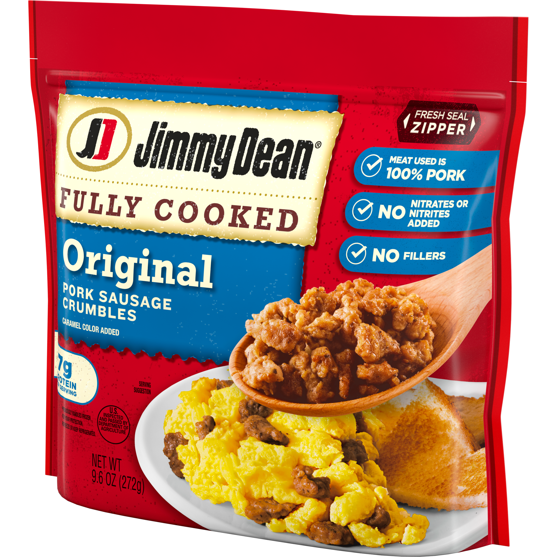 slide 7 of 8, Jimmy Dean Fully Cooked Original Breakfast Sausage Crumbles, 9.6 oz, 9.6 oz