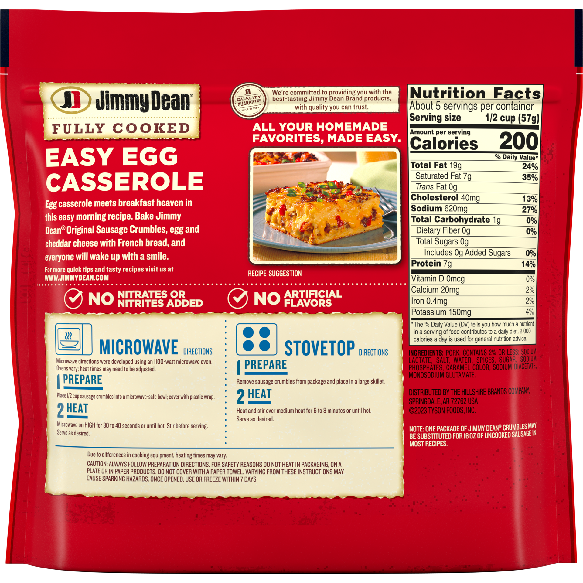 slide 4 of 8, Jimmy Dean Fully Cooked Original Breakfast Sausage Crumbles, 9.6 oz, 9.6 oz