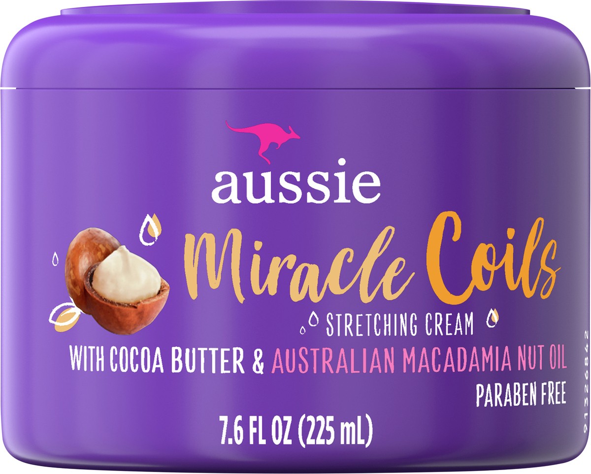 slide 3 of 3, Aussie Miracle Coils Sulfate-Free Leave-In Stretching Balm with Cocoa Butter 7.6 fl oz, 7.60 fl oz