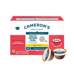 Cameron's Light Roast Smooth Toasted Southern Pecan Coffee 12 - 0.36 oz EcoPod