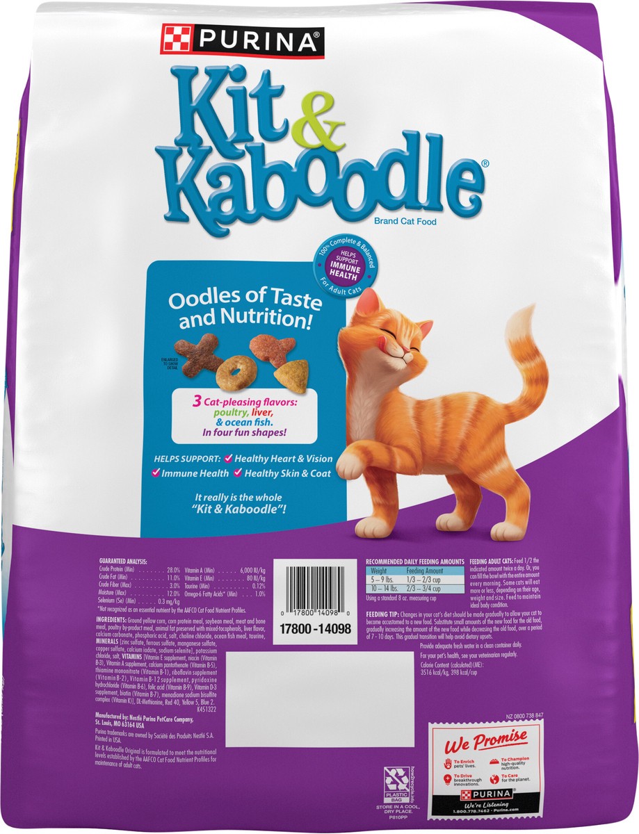 slide 2 of 8, Kit & Kaboodle Purina Kit and Kaboodle Dry Cat Food Original Poultry, Liver and Ocean Fish Flavors, 13 lb