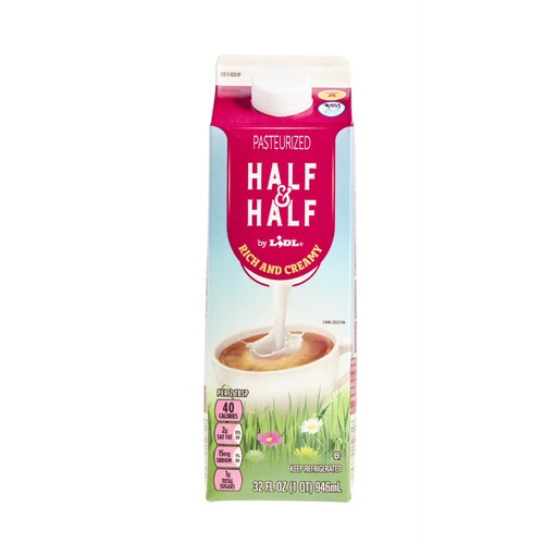 slide 1 of 1, Lidl half & half, 32 fl oz