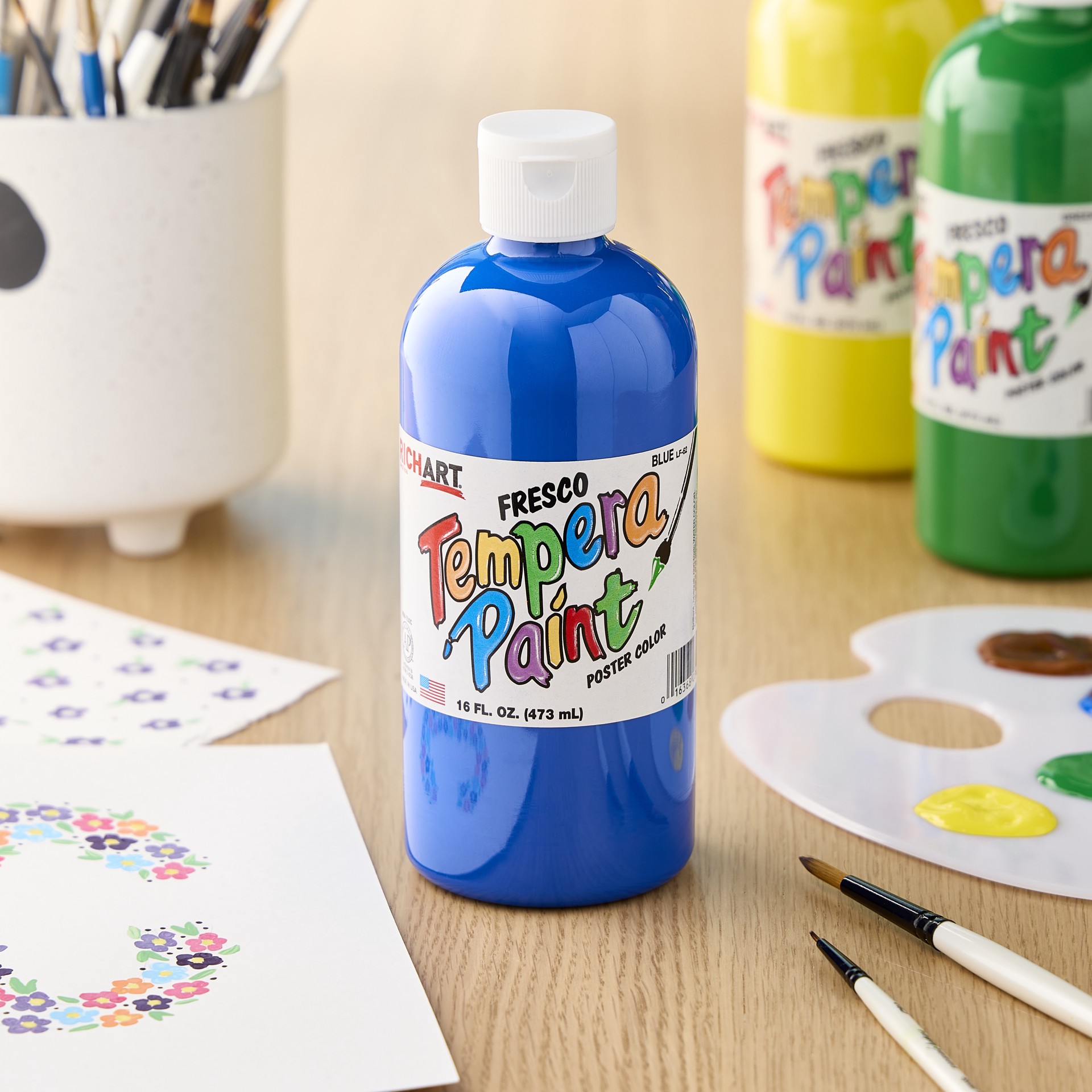 slide 3 of 3, Darice Rich Art Tempera Liquid Paint Blue, 16 oz