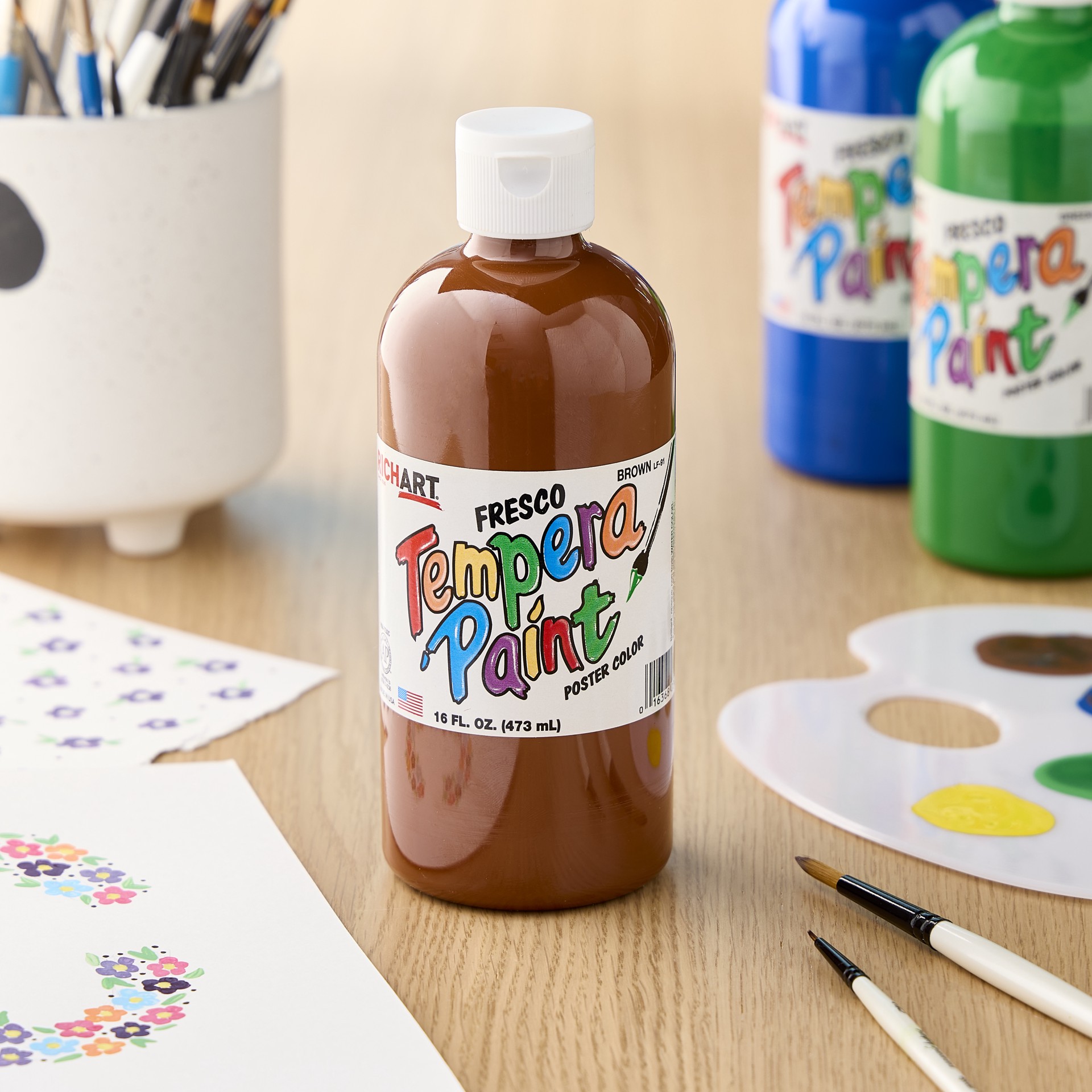 slide 2 of 4, Darice Rich Art Tempera Liquid Paint Brown, 16 oz