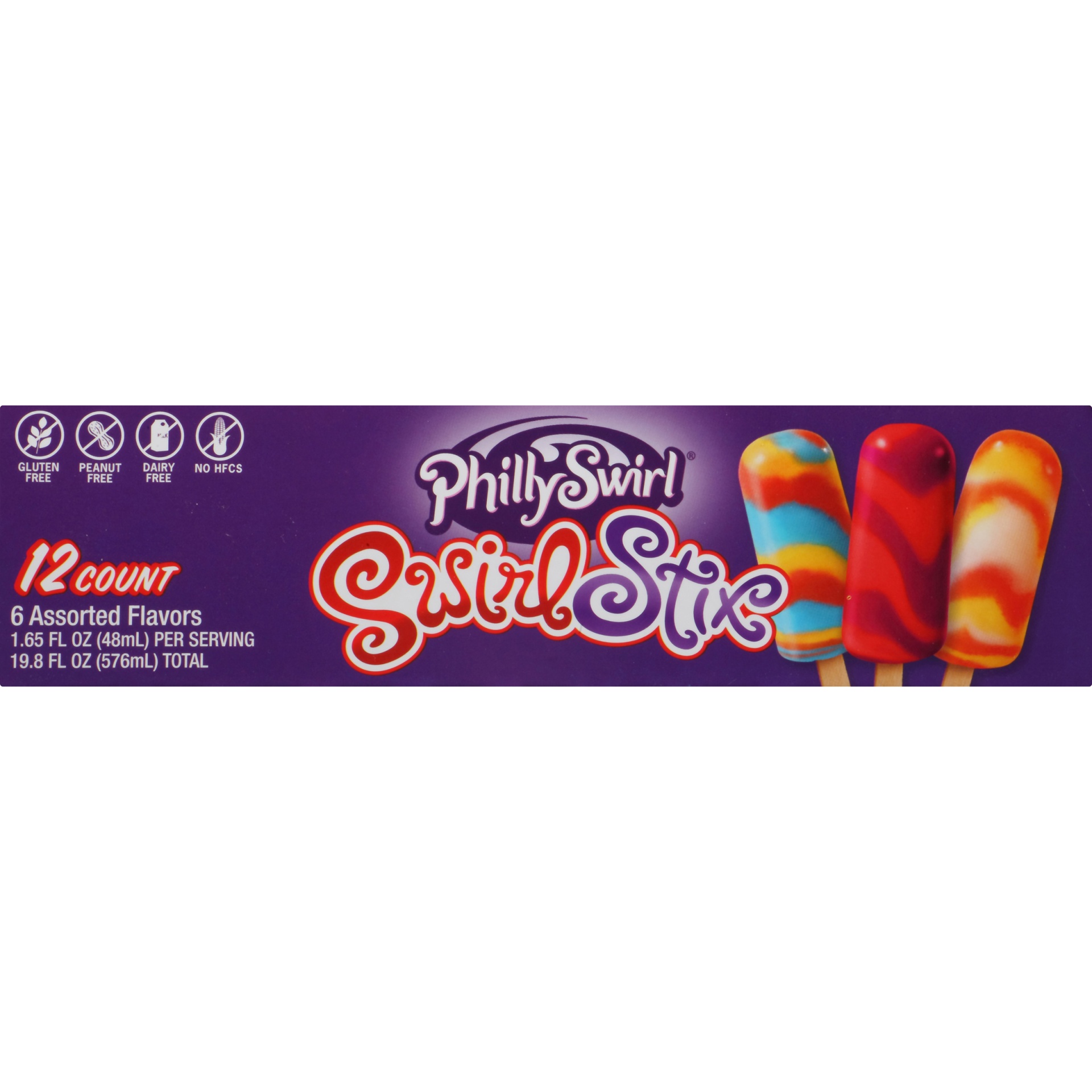 slide 5 of 8, PhillySwirl SwirlStix Assorted Flavors Ice Pops 12 - 1.65 fl oz Packs, 12 ct