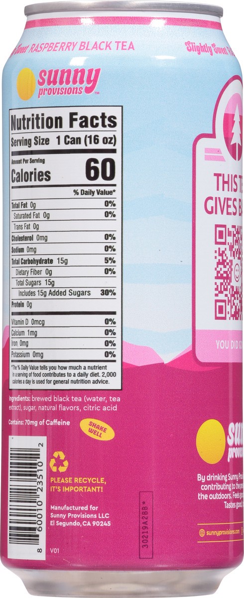 slide 11 of 13, Sunny Provisions Slightly Sweet Raspberry Black Tea - 16 fl oz, 16 fl oz
