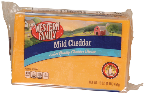 slide 1 of 1, Western Family Mild Cheddar Cheese, 16 oz