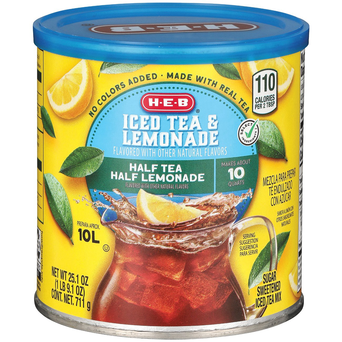 slide 1 of 1, H-E-B Iced Tea & Lemonade Mix, 25.1 oz