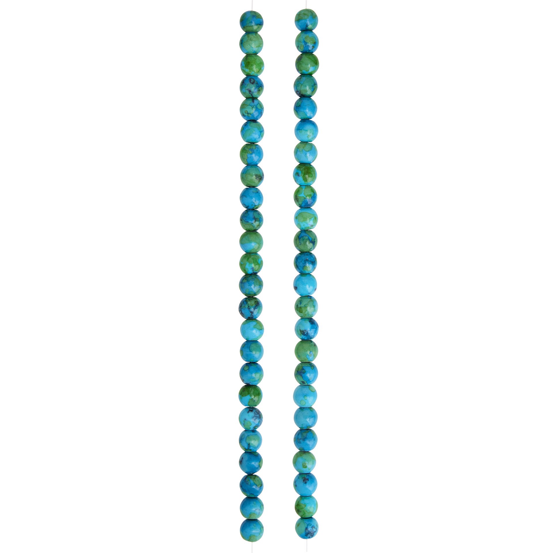 slide 2 of 3, Aqua Reconstituted Stone Round Beads, 6mm By Bead Landing, 6 mm