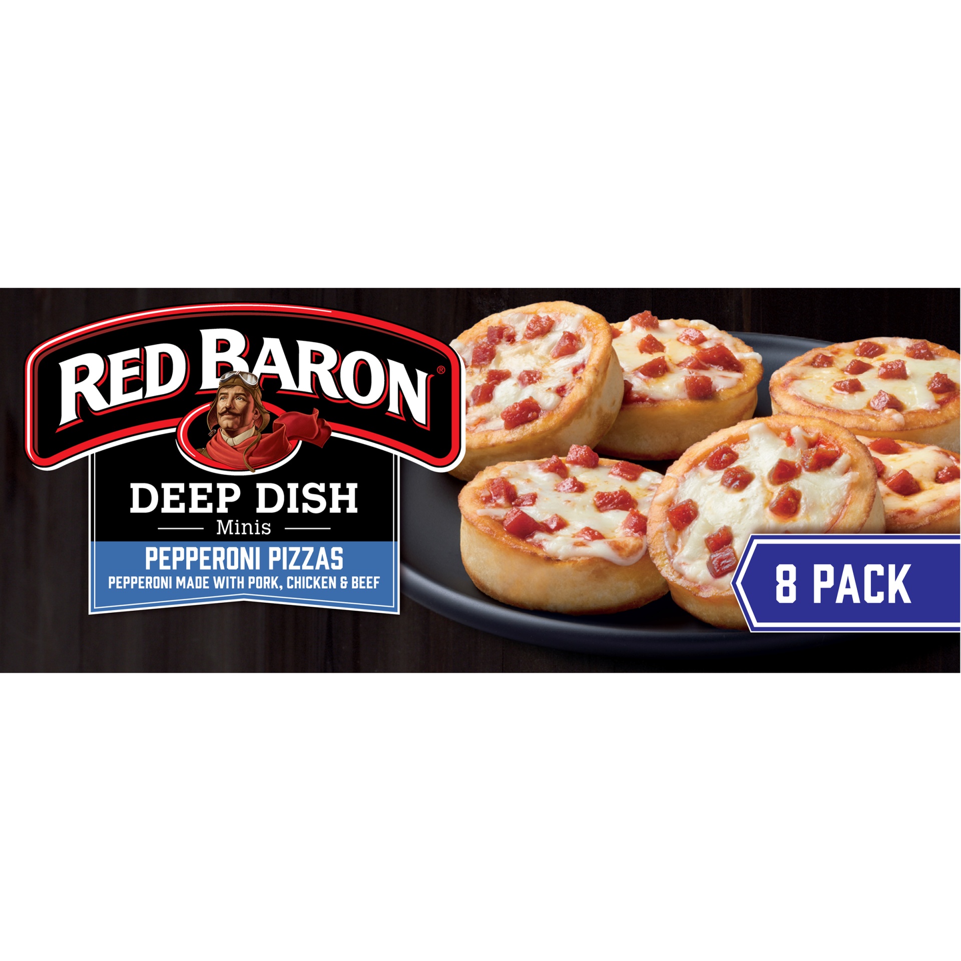 slide 4 of 8, Red Baron Singles Deep Dish Pepperoni Pizzas, 2 ct; 11.12 oz