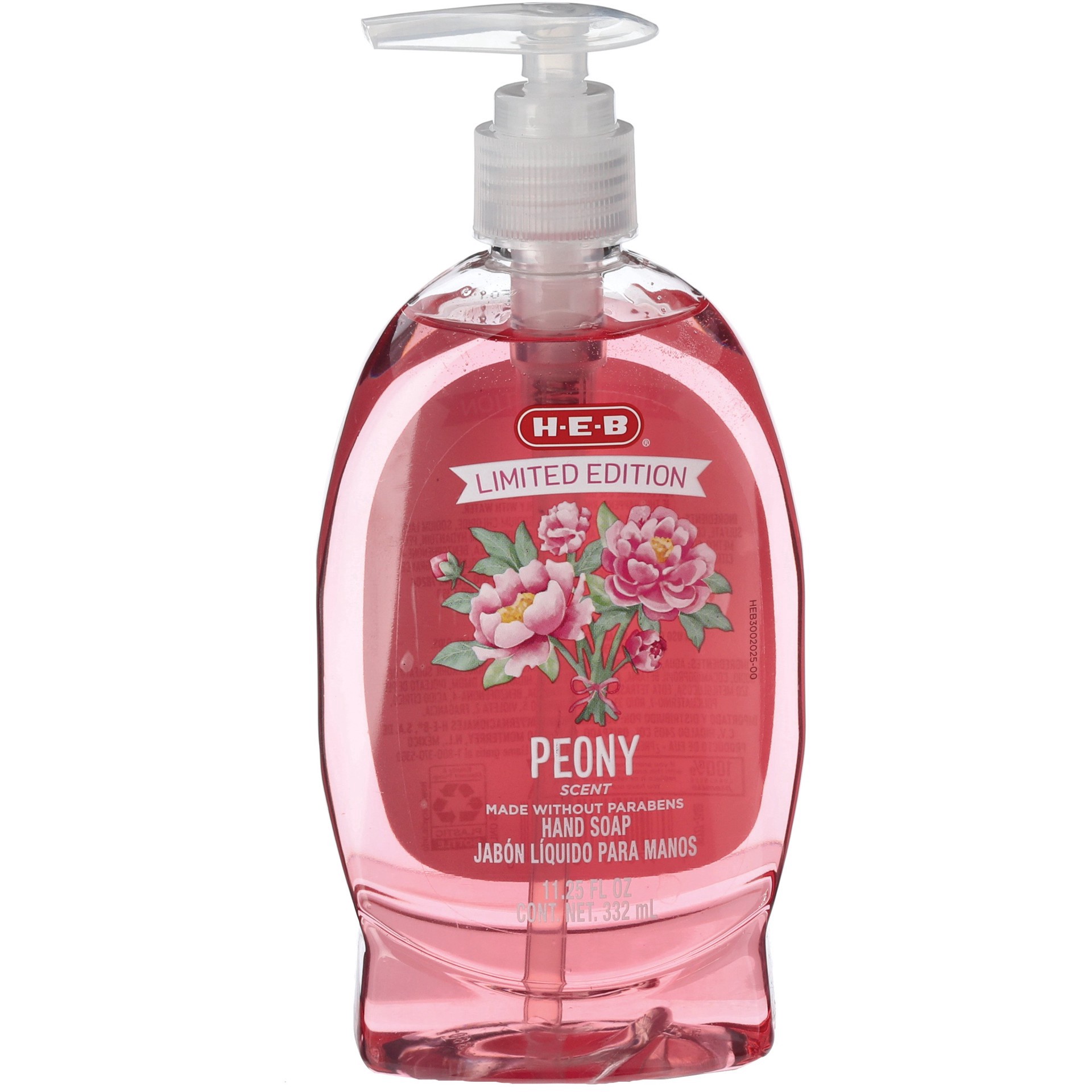 slide 1 of 1, H-E-B Limited Edition Liquid Hand Soap - Peony Scent, 11.25 oz