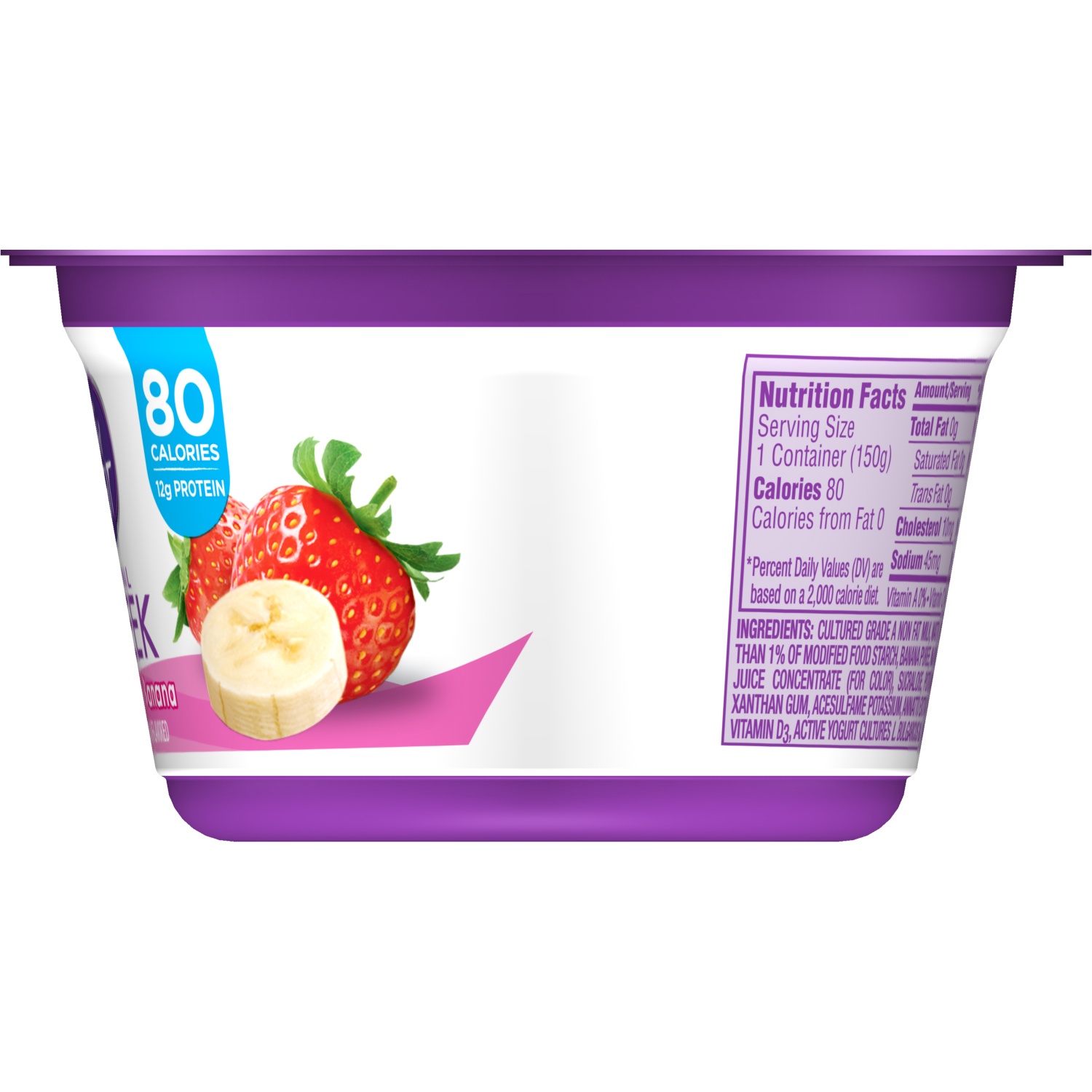 slide 4 of 6, Light + Fit Dannon Light + Fit Greek Nonfat Yogurt, Strawberry Banana, Gluten-Free, 5.3 oz., 5.3 oz