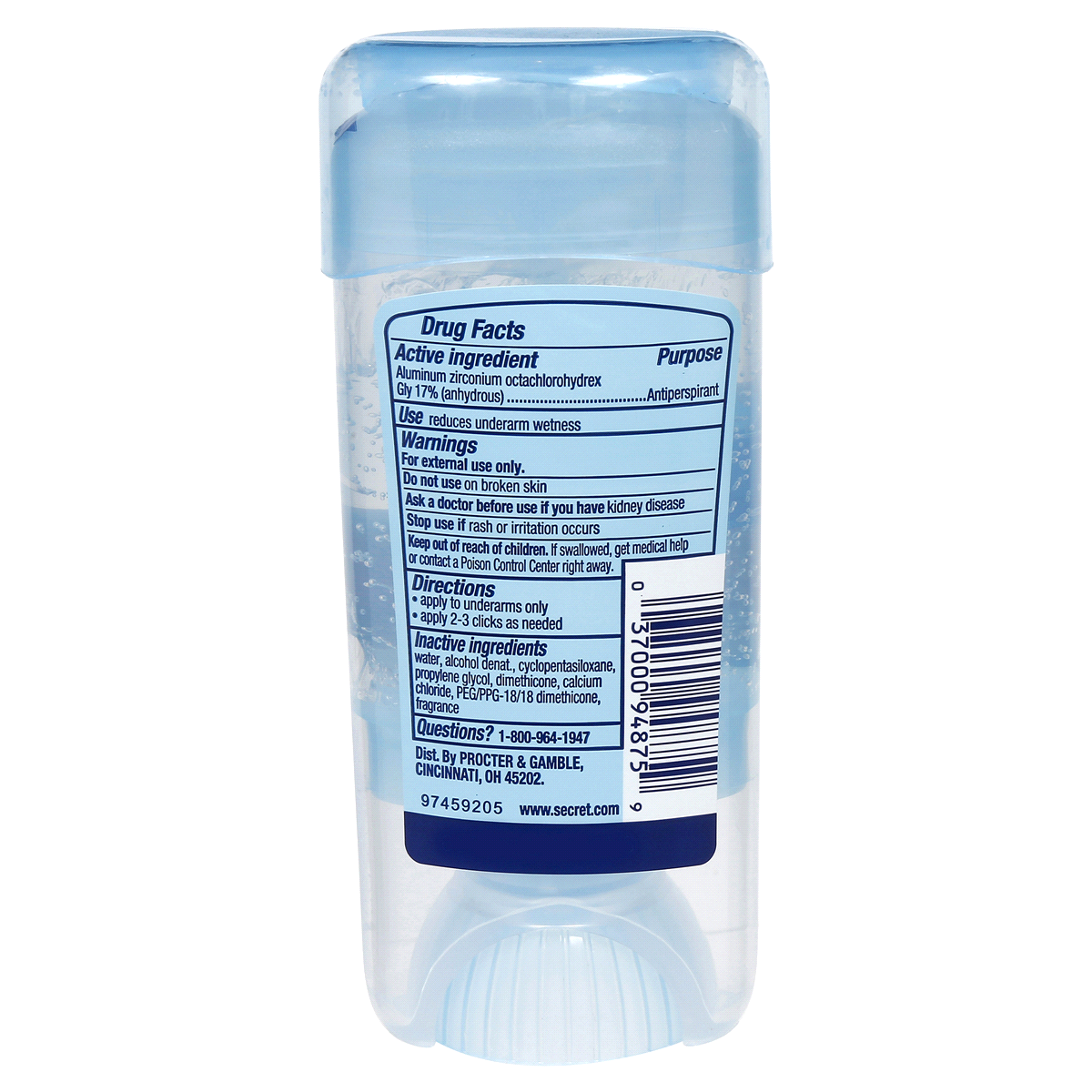 slide 2 of 3, Secret Outlast Clear Gel Antiperspirant Deodorant for Women, Clean Lavendar 2.6 oz, 2.6 oz