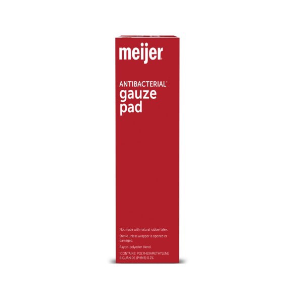 slide 12 of 13, Meijer Antibacterial Gauze Pad, 24 Pads, 24 CX     