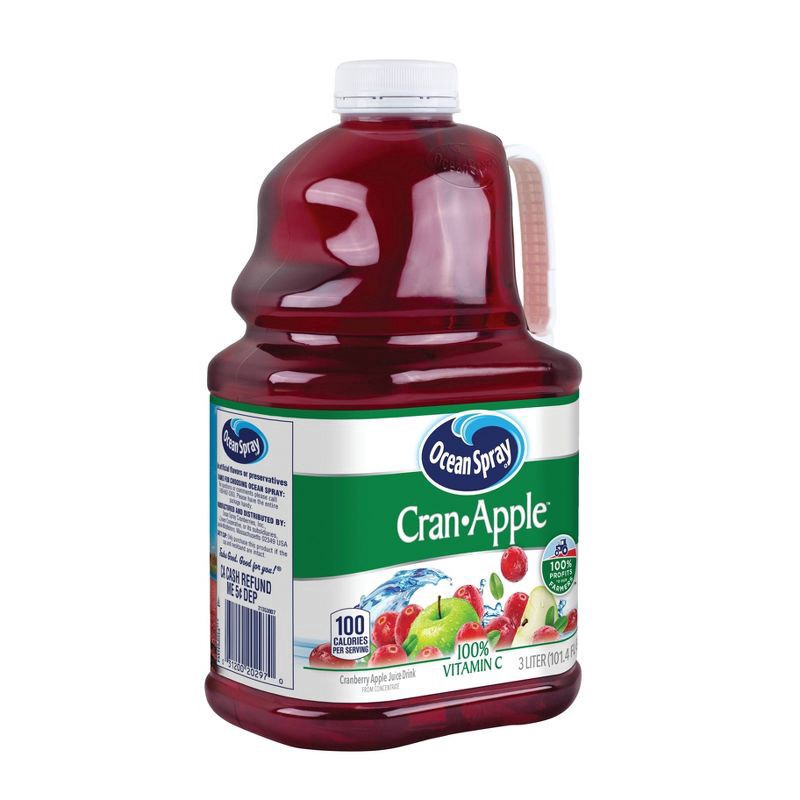 slide 3 of 4, Ocean Spray Cran-Apple™ Cranberry Apple Juice Drink, 101.4 Fl Oz Bottle, 101.40 fl oz