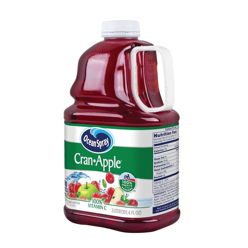 slide 4 of 4, Ocean Spray Cran-Apple™ Cranberry Apple Juice Drink, 101.4 Fl Oz Bottle, 101.40 fl oz
