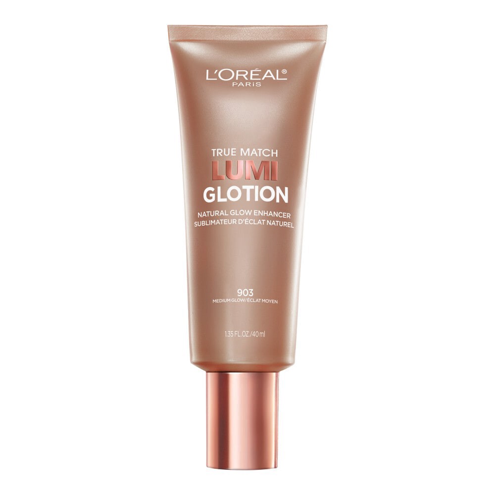 slide 3 of 6, L'Oreal Paris True Match Lumi Glotion Face and Body Natural Glow Enhancer 903 Medium, 1.35 fl oz