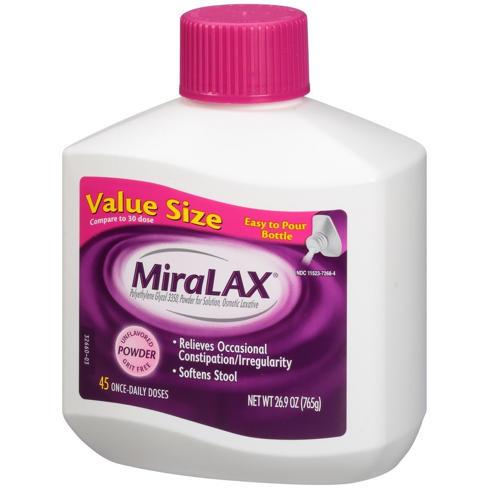 slide 2 of 4, MiraLax Laxative Powder for Gentle Constipation Relief 45 Days - 26.9oz, 26.9 oz