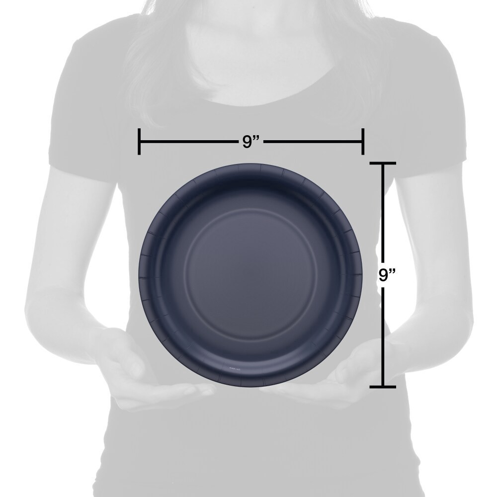 slide 2 of 3, American Greetings All Occasion Paper Plates - Navy, 10 ct