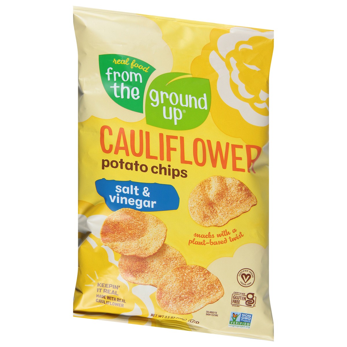 slide 5 of 9, From the Ground Up® cauliflower potato chips, salt & vinegar, 1 ct