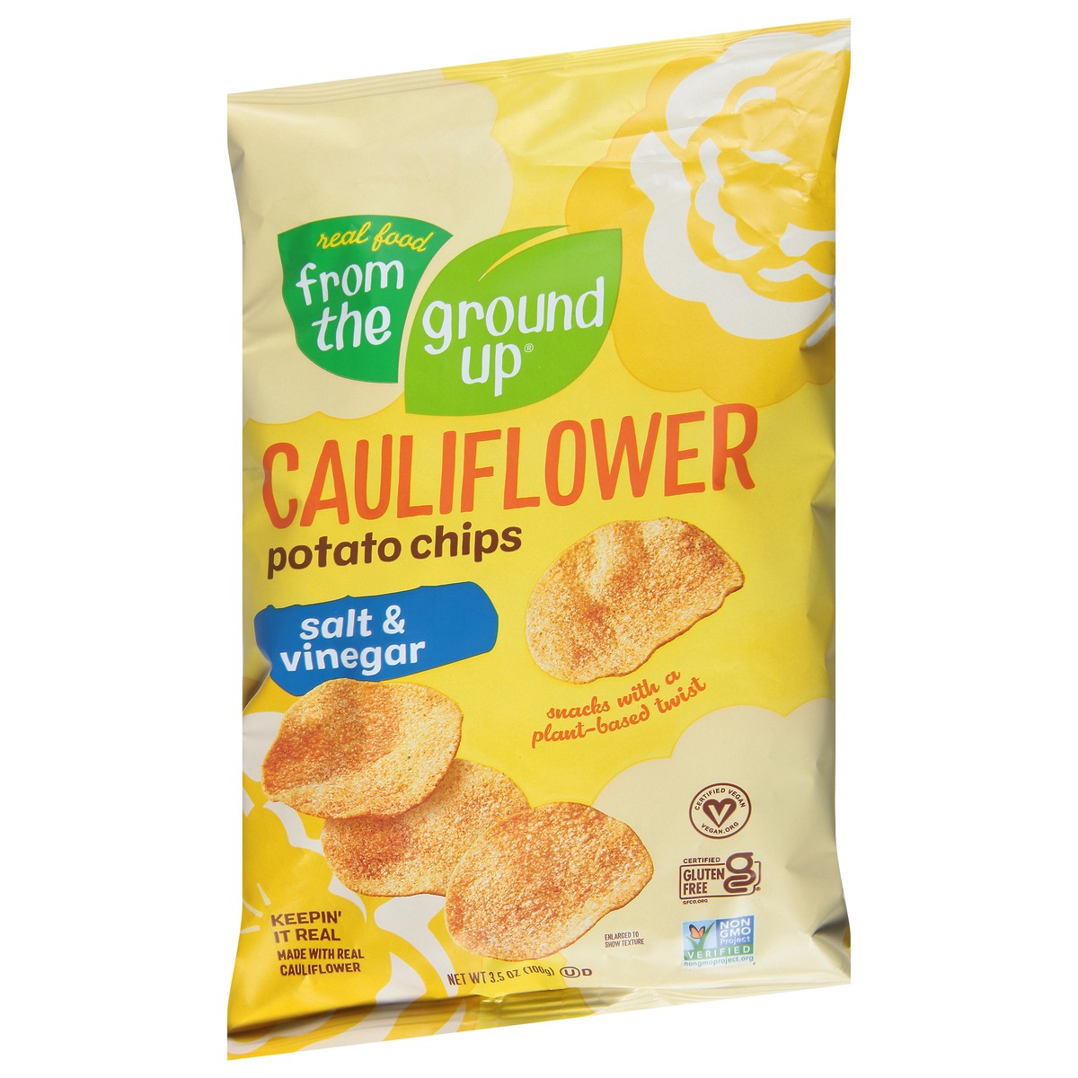 slide 6 of 9, From the Ground Up® cauliflower potato chips, salt & vinegar, 1 ct