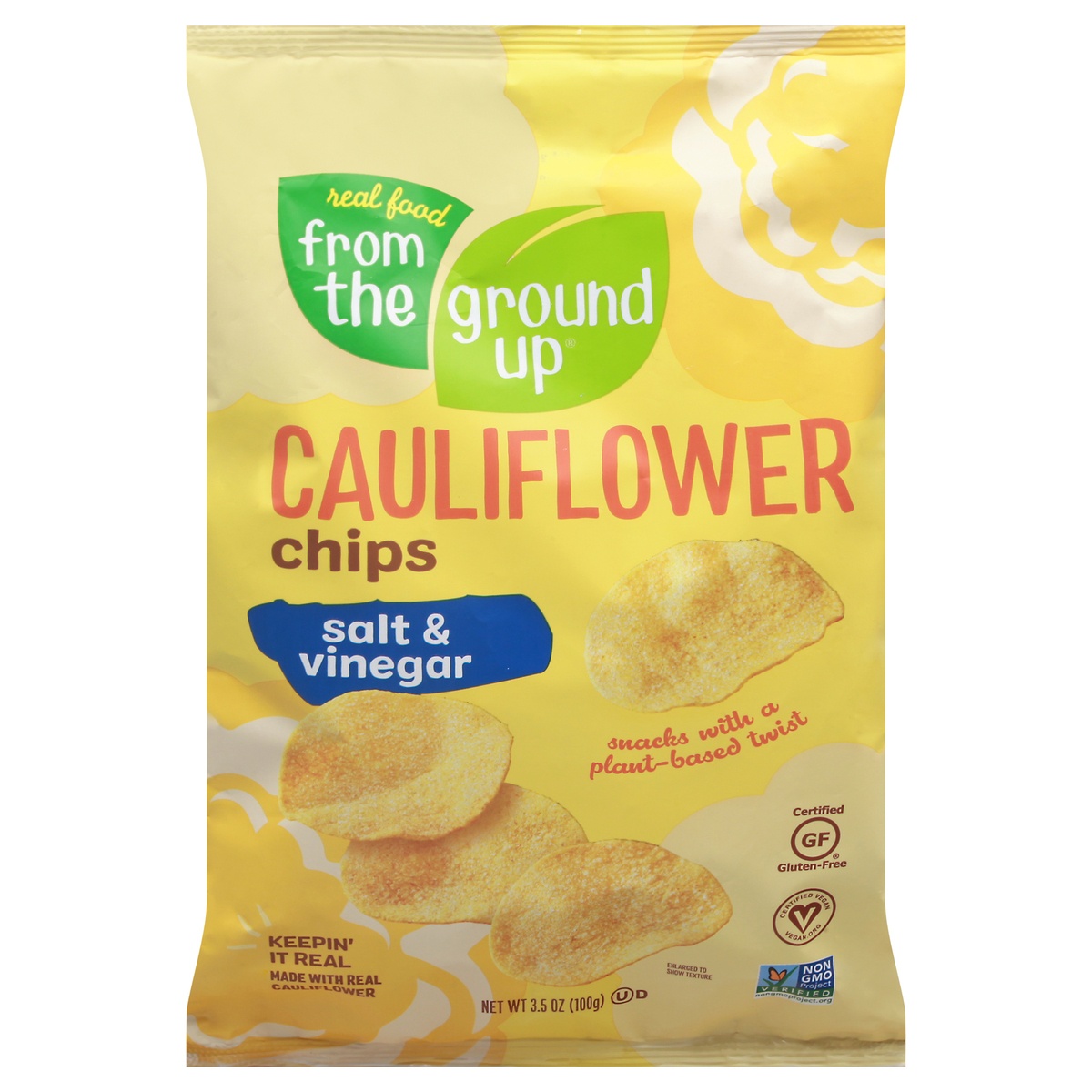 slide 1 of 1, From The Ground Up Salt & Vinegar Cauliflower Chip, 3.5 oz