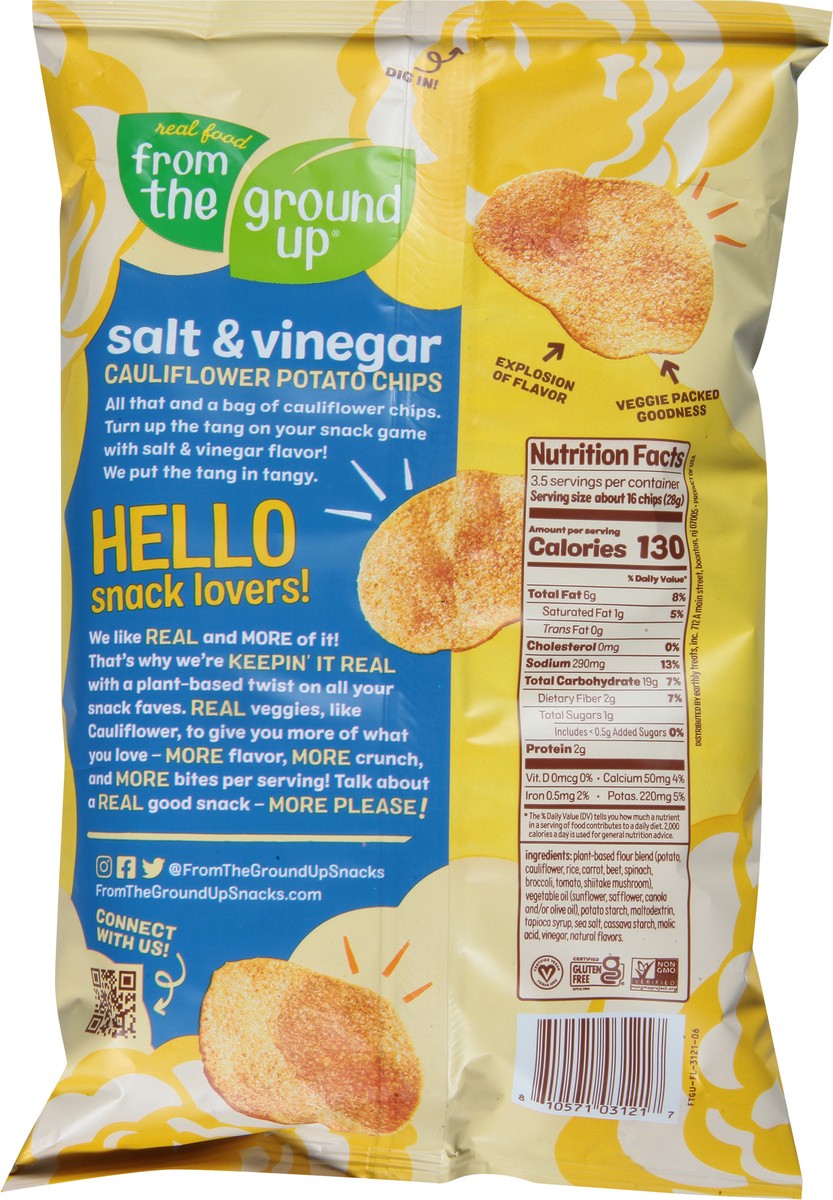 slide 4 of 9, From the Ground Up® cauliflower potato chips, salt & vinegar, 1 ct