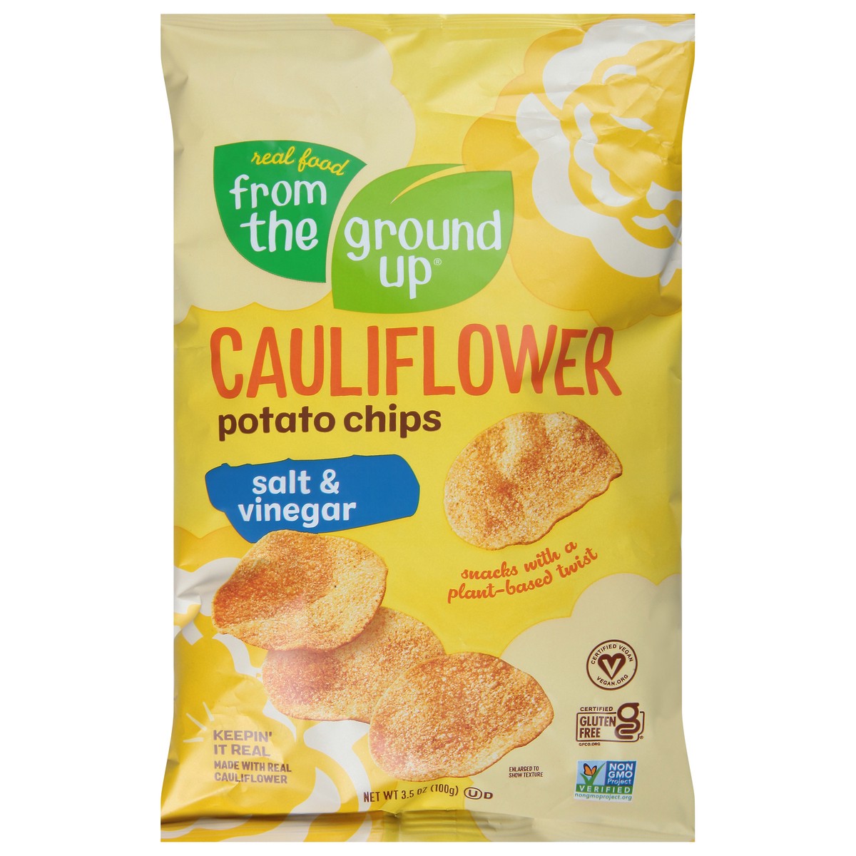 slide 1 of 9, From the Ground Up® cauliflower potato chips, salt & vinegar, 1 ct