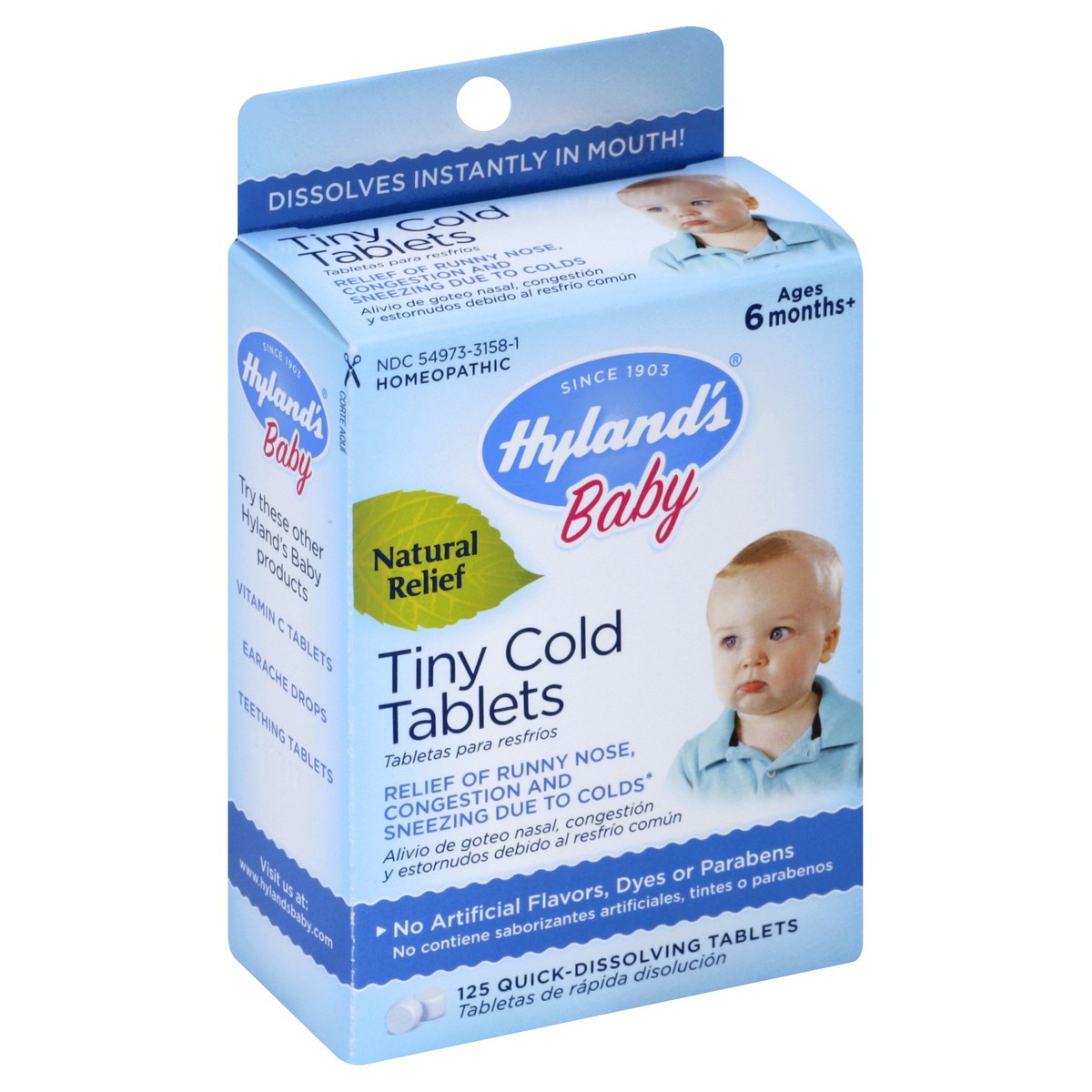 slide 2 of 5, Hyland's Naturals Baby 6+ Months Daytime Tiny Cold Tablets 125 Quick-Dissolving Tablets, 125 ct