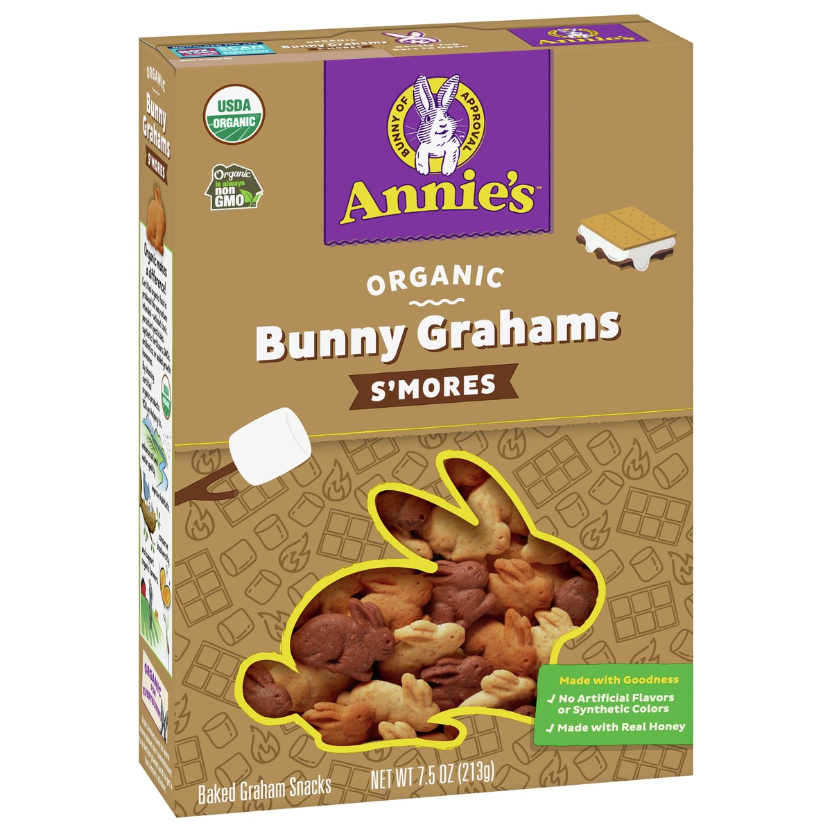 slide 2 of 9, Annie's Organic, Non-GMO Bunny Grahams, Smores, 7.5 oz, 7.5 oz