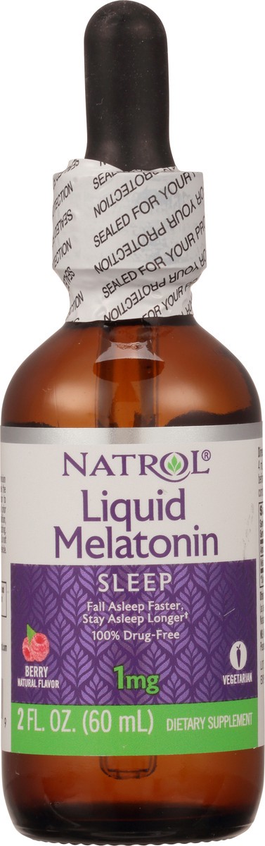slide 5 of 9, Natrol Liquid Melatonin 1mg, Berry-Flavored Dietary Supplement for Restful Sleep, 2 Fl Oz, 15 Servings, 2 fl oz