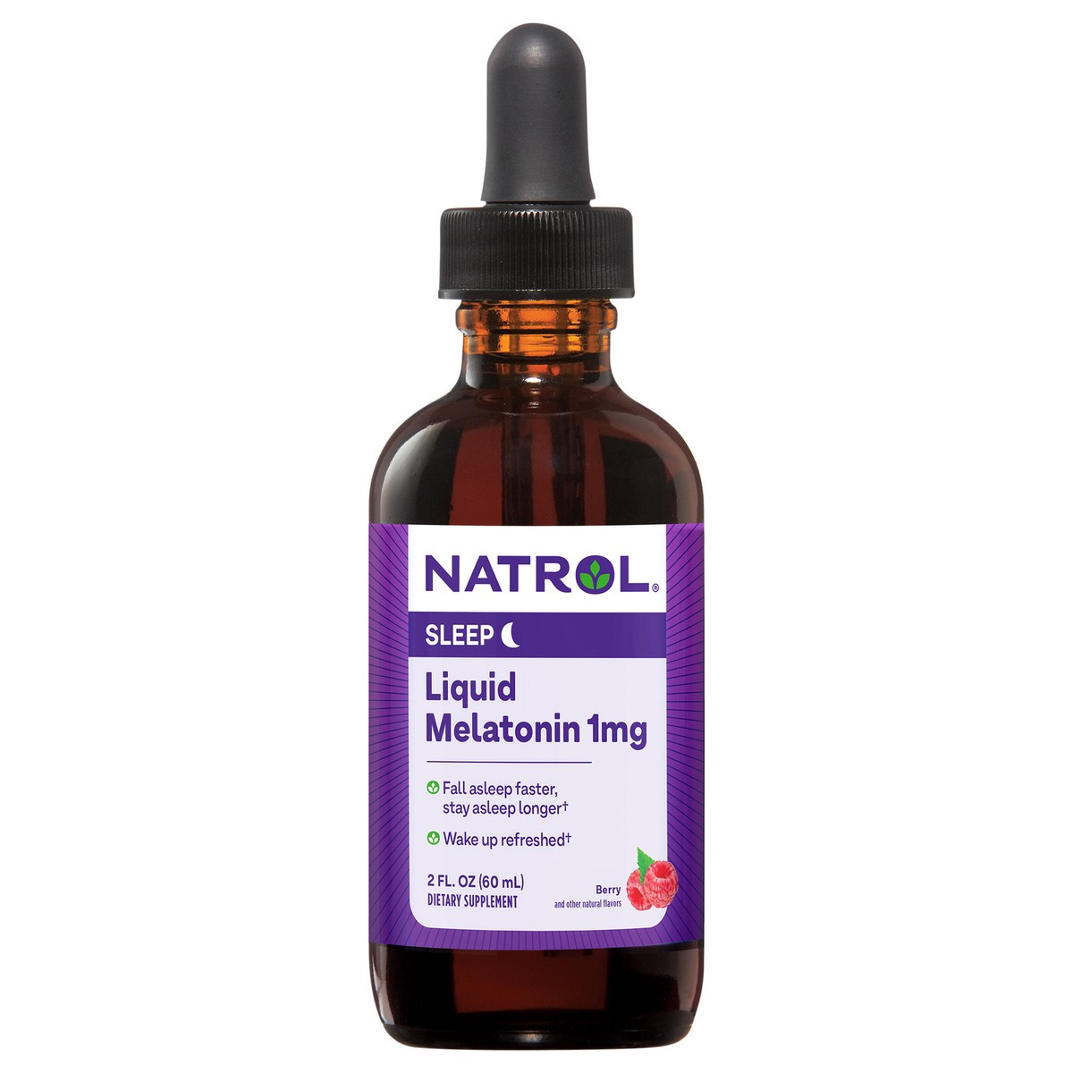 slide 1 of 9, Natrol Liquid Melatonin 1mg, Berry-Flavored Dietary Supplement for Restful Sleep, 2 Fl Oz, 15 Servings, 2 fl oz
