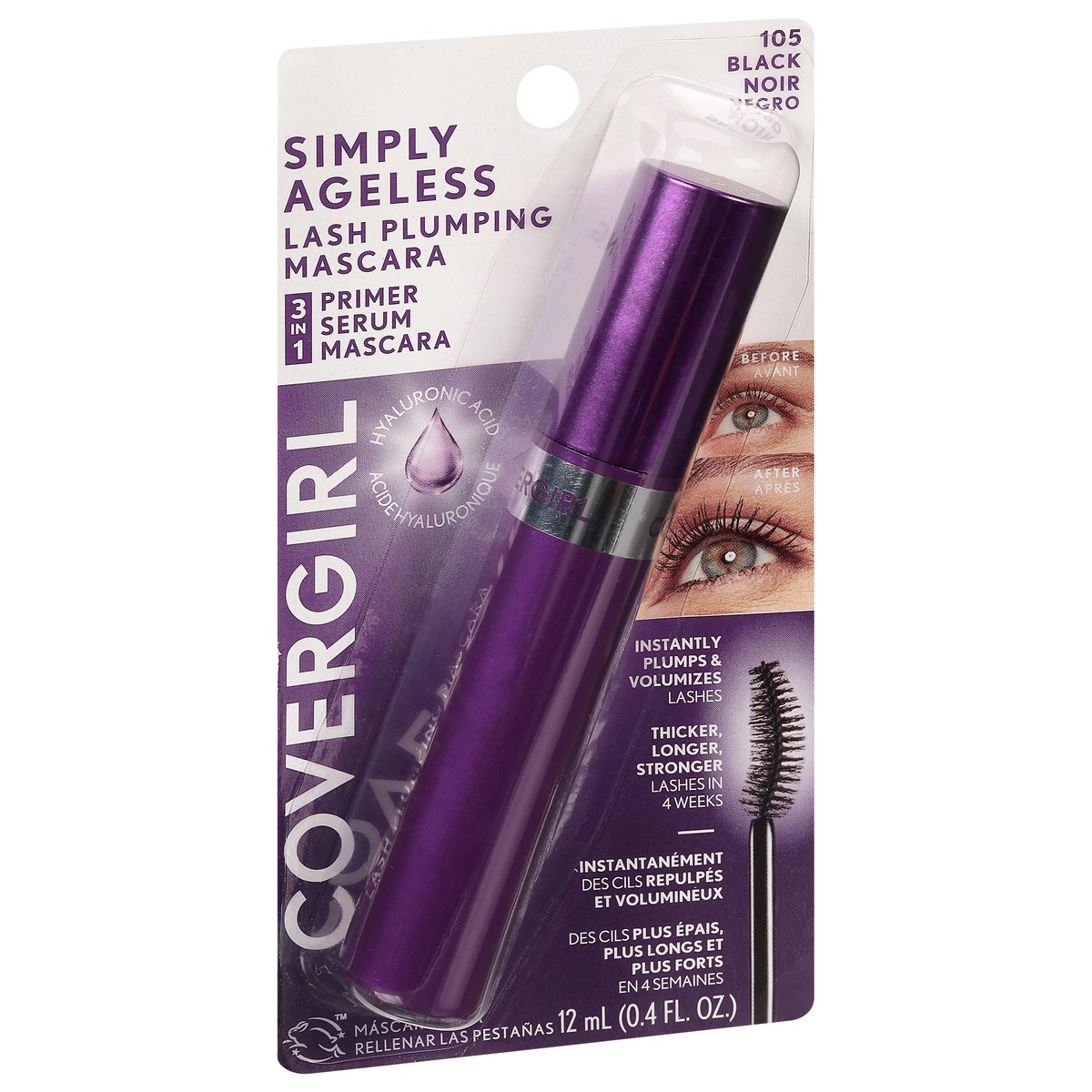 slide 10 of 10, Covergirl Simply Ageless Black 105 Lash Plumping Mascara 0.4 fl oz, 0.4 fl oz