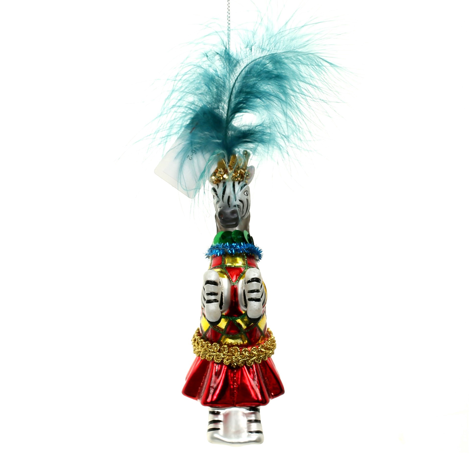 slide 3 of 3, 8" Zebra In Dress Glass Ornament By Ashland, 2.87 in x 2.17 in x 7.88 in