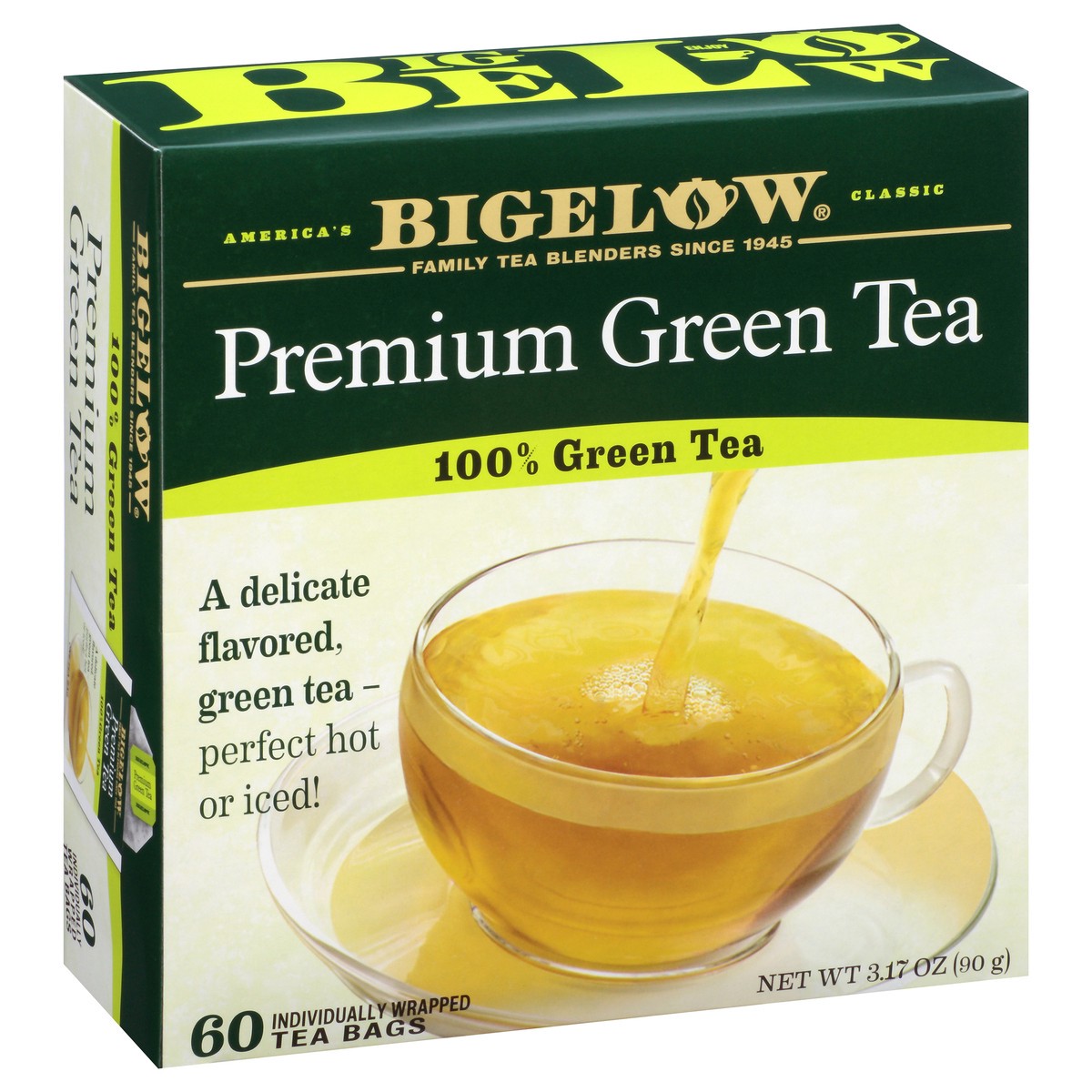 slide 2 of 9, Bigelow Premium Green Tea Bags 60 ct Box, 60 ct