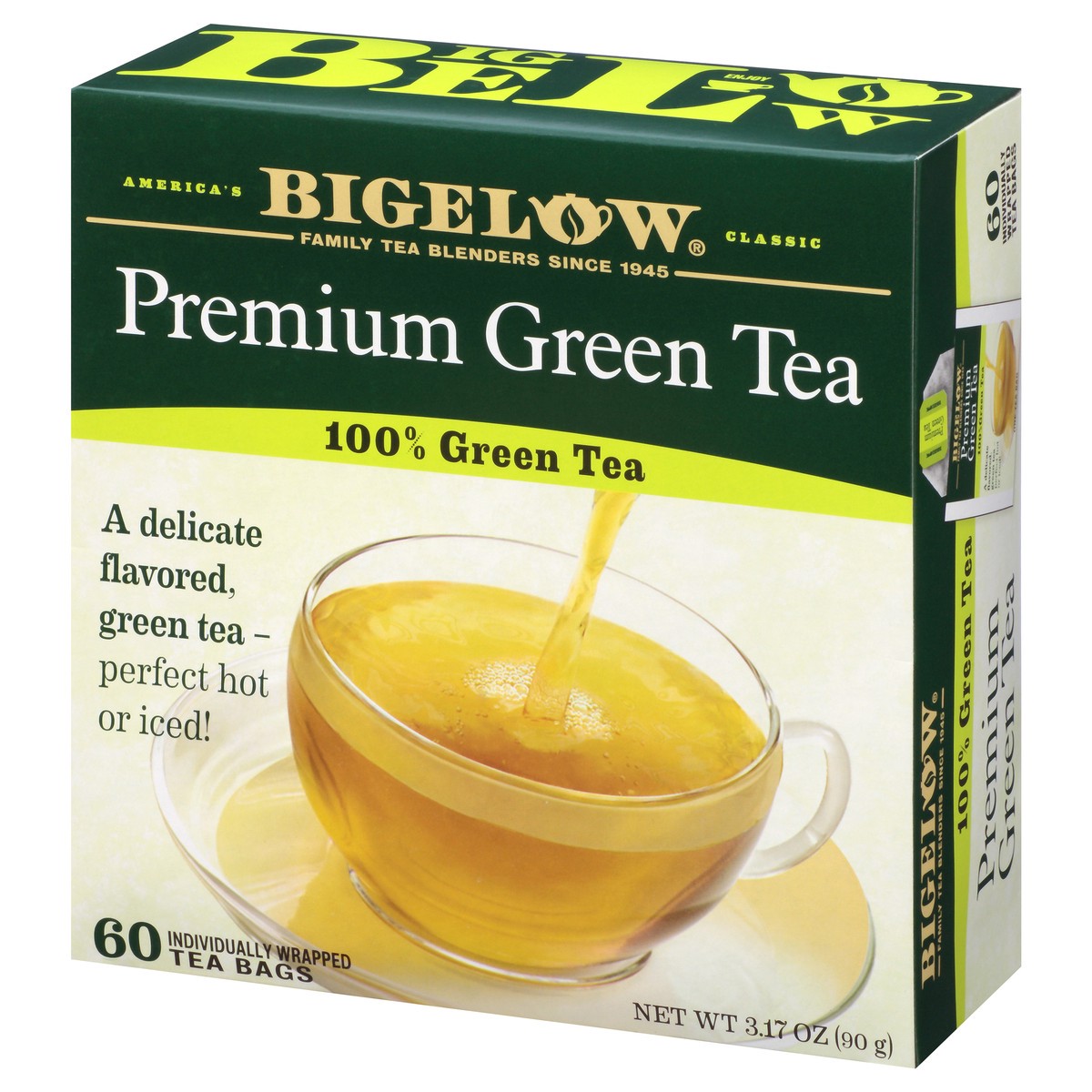 slide 3 of 9, Bigelow Premium Green Tea Bags 60 ct Box, 60 ct