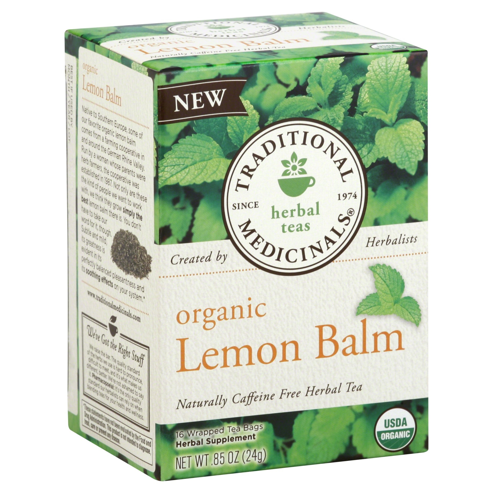 slide 1 of 2, Traditional Medicinals Lemon Balm Organic Tea, 16 ct