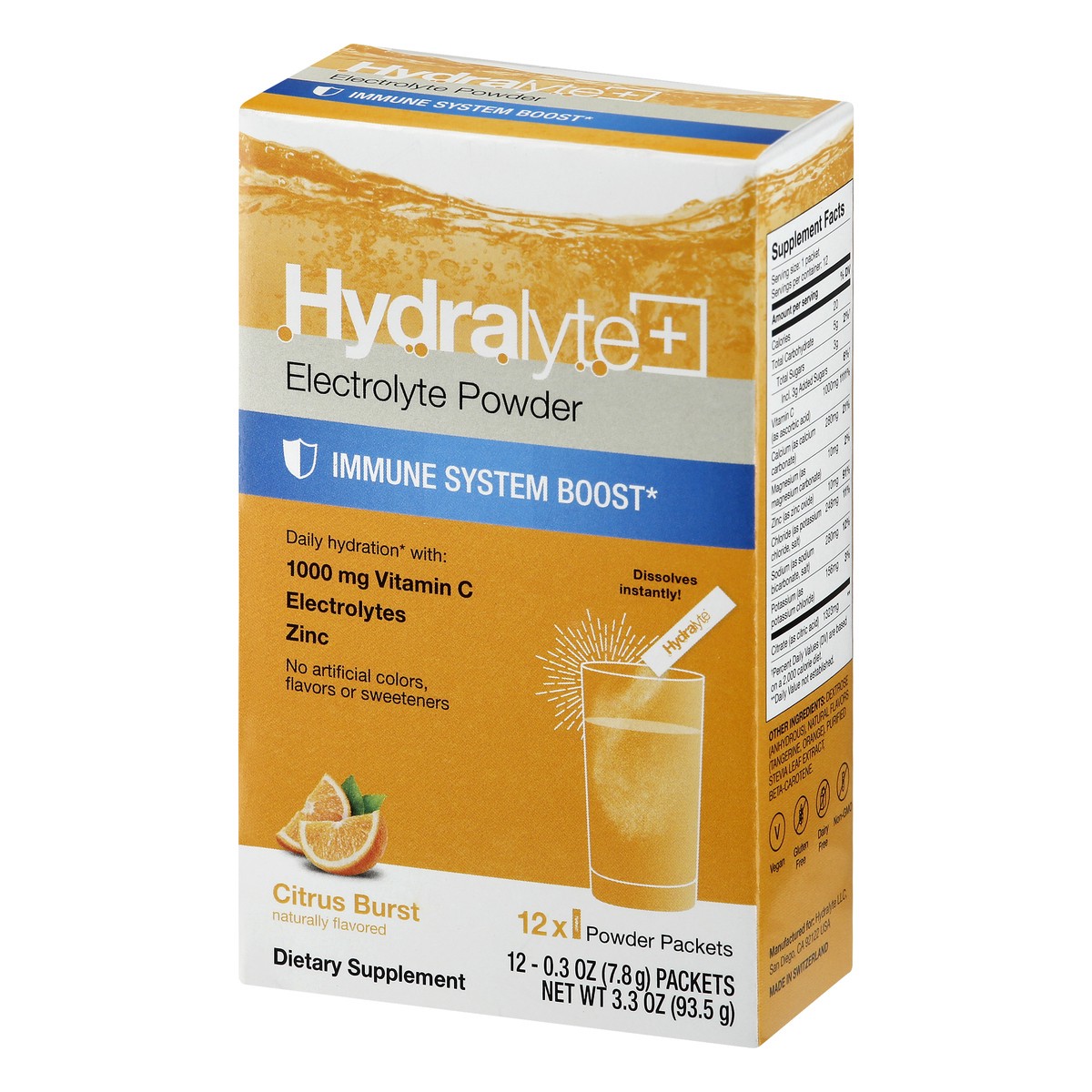 slide 12 of 13, Hydralyte Electrolyte Hydration Powder Sticks Citrus, 12 ct