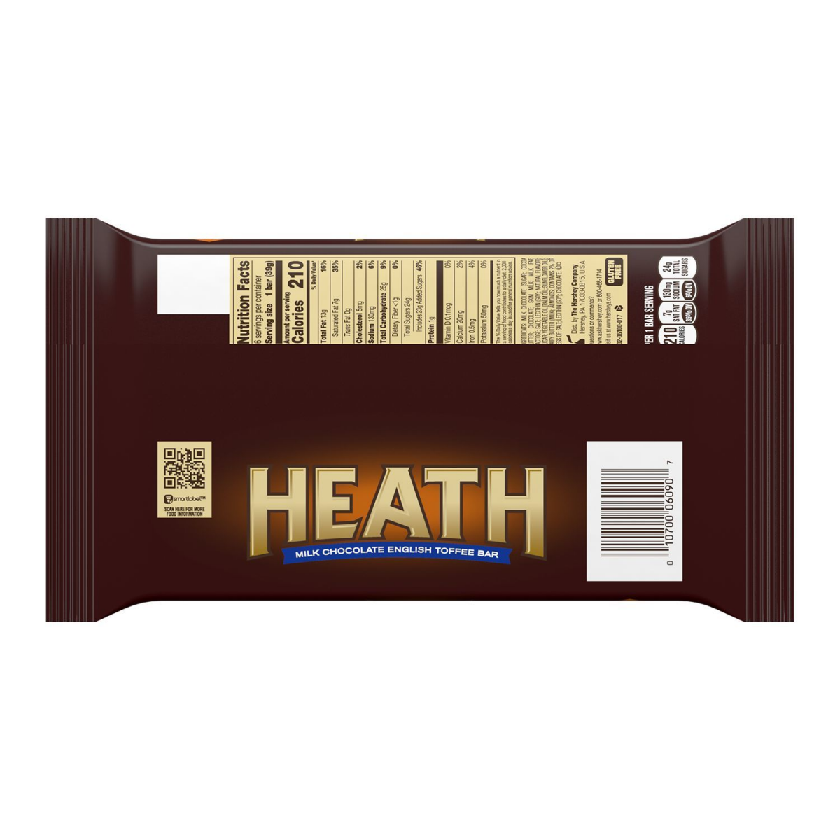 slide 2 of 2, Heath Full Size English Milk Chocolate Toffee Bar 6 ea, 6 ct
