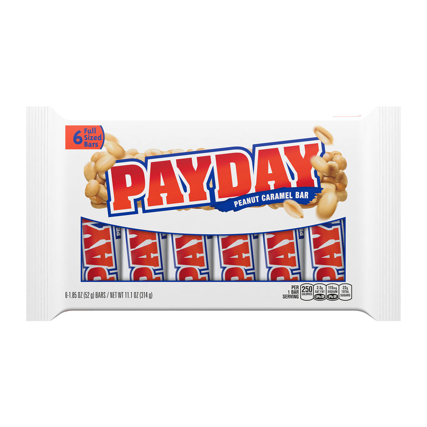 slide 6 of 8, PAYDAY Peanut Caramel Candy Bars, 1.85 oz (6 Count), 6 ct